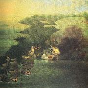Samuel Scott Admiral Vernon capture of Porto Bello in 1739. oil painting artist